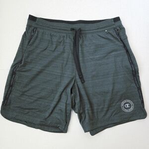 Champion Men's Green Shorts Size Large L Zipper Pockets Activewear Gym 32 Waist